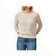 Lilla P Tipped Hem Wide Neck Sweater - Pearl