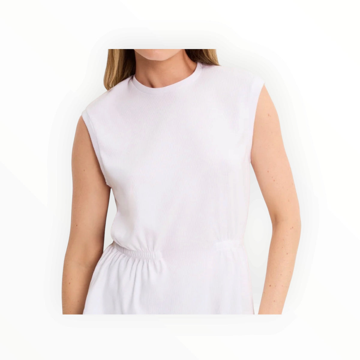 Michael Stars Rochel Peplum Tank - White