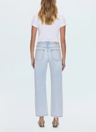 Pistola Lexi Mid Rise Bowed Straight Jean - Solstice Distressed
