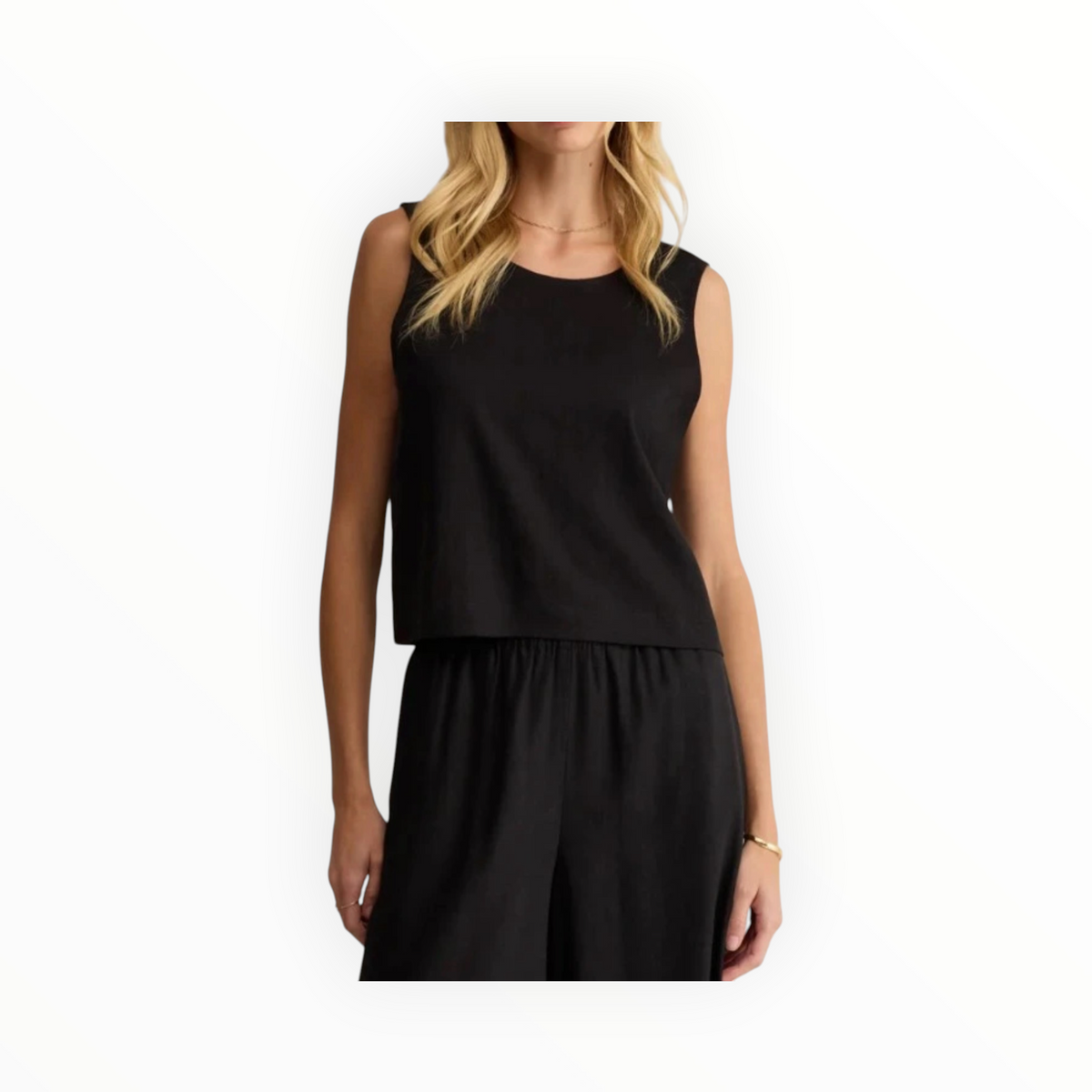 Z Supply Sloane Linen Cropped Tank - Black