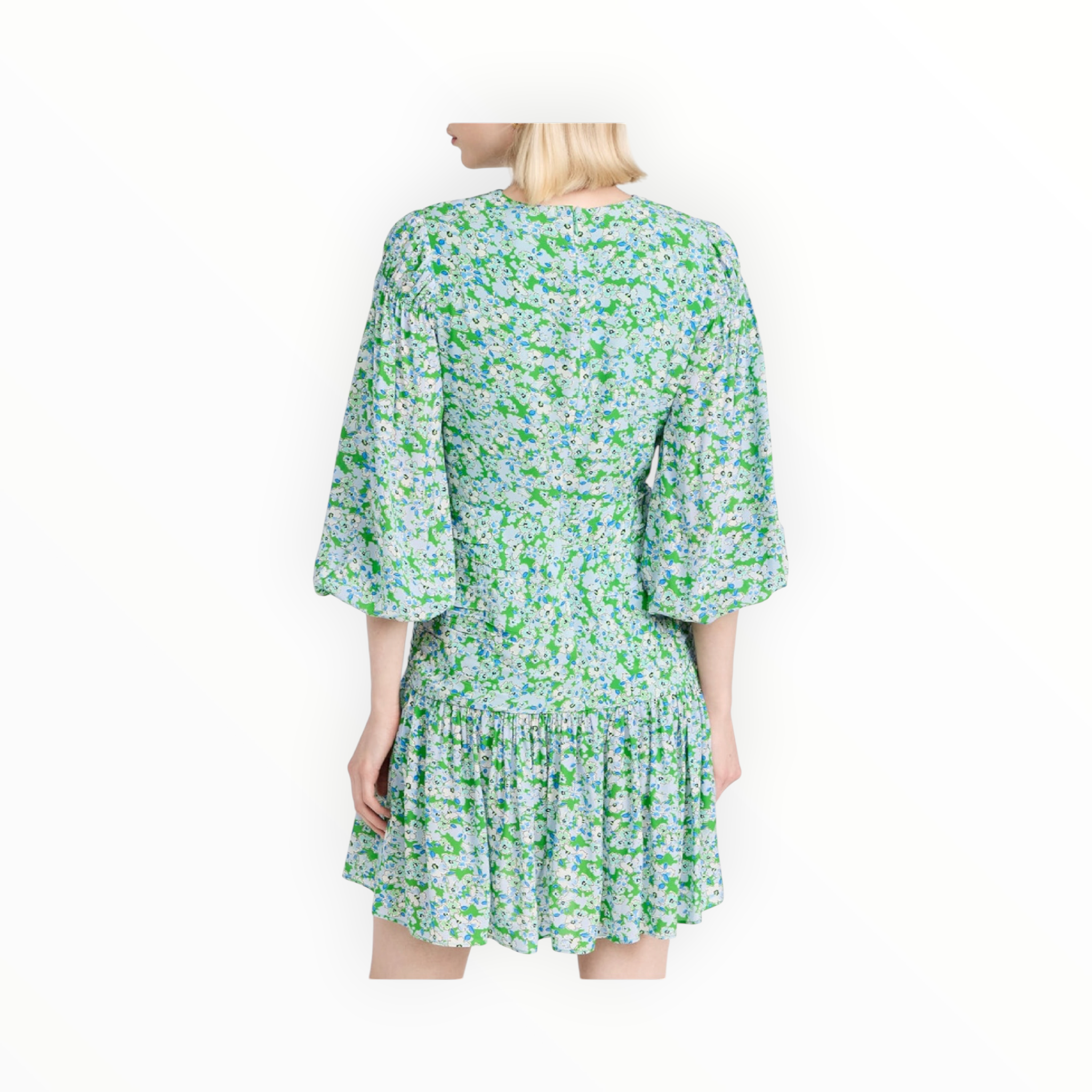 Shoshanna Nicola Floral Print Ruffle Dress - Spring Green Multi