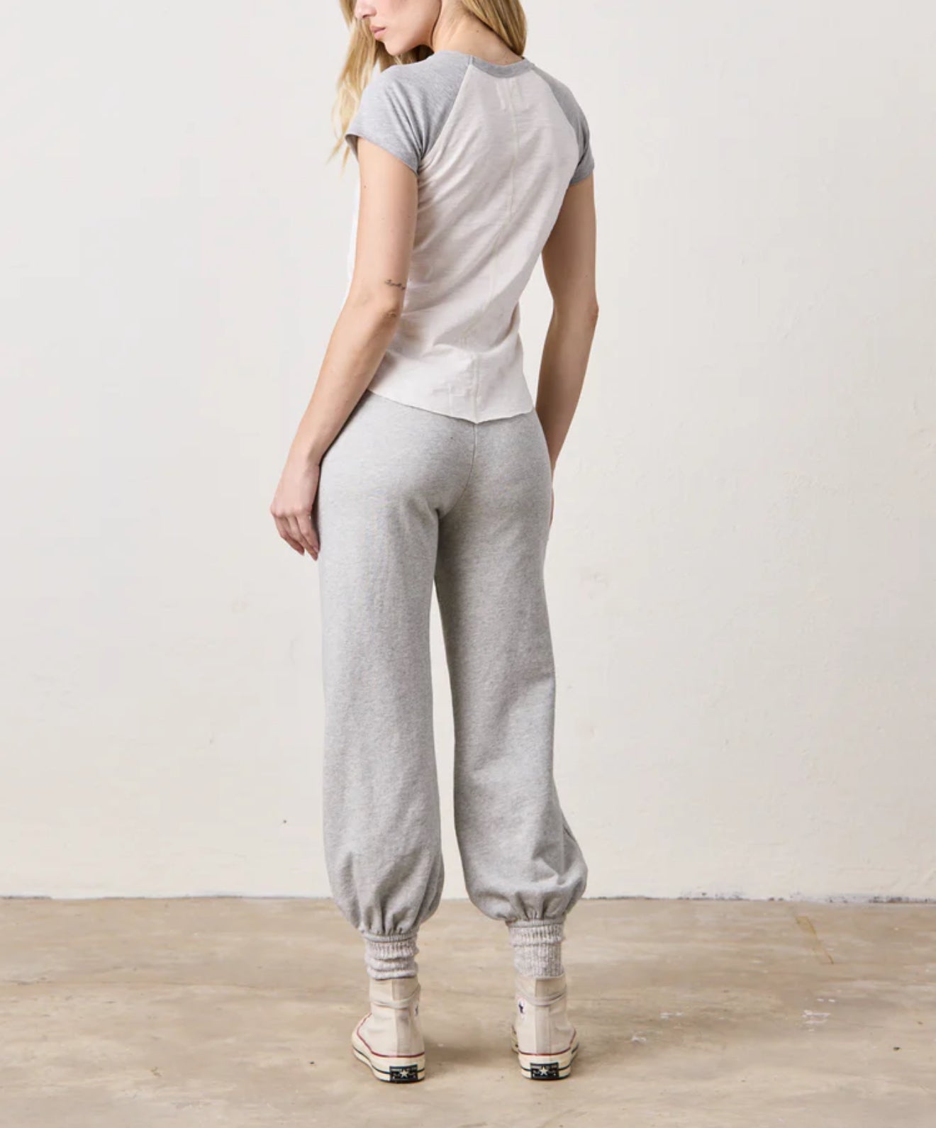 NSF Tommy Slub Jersey Raglan Tee - Ivory/Heather Grey