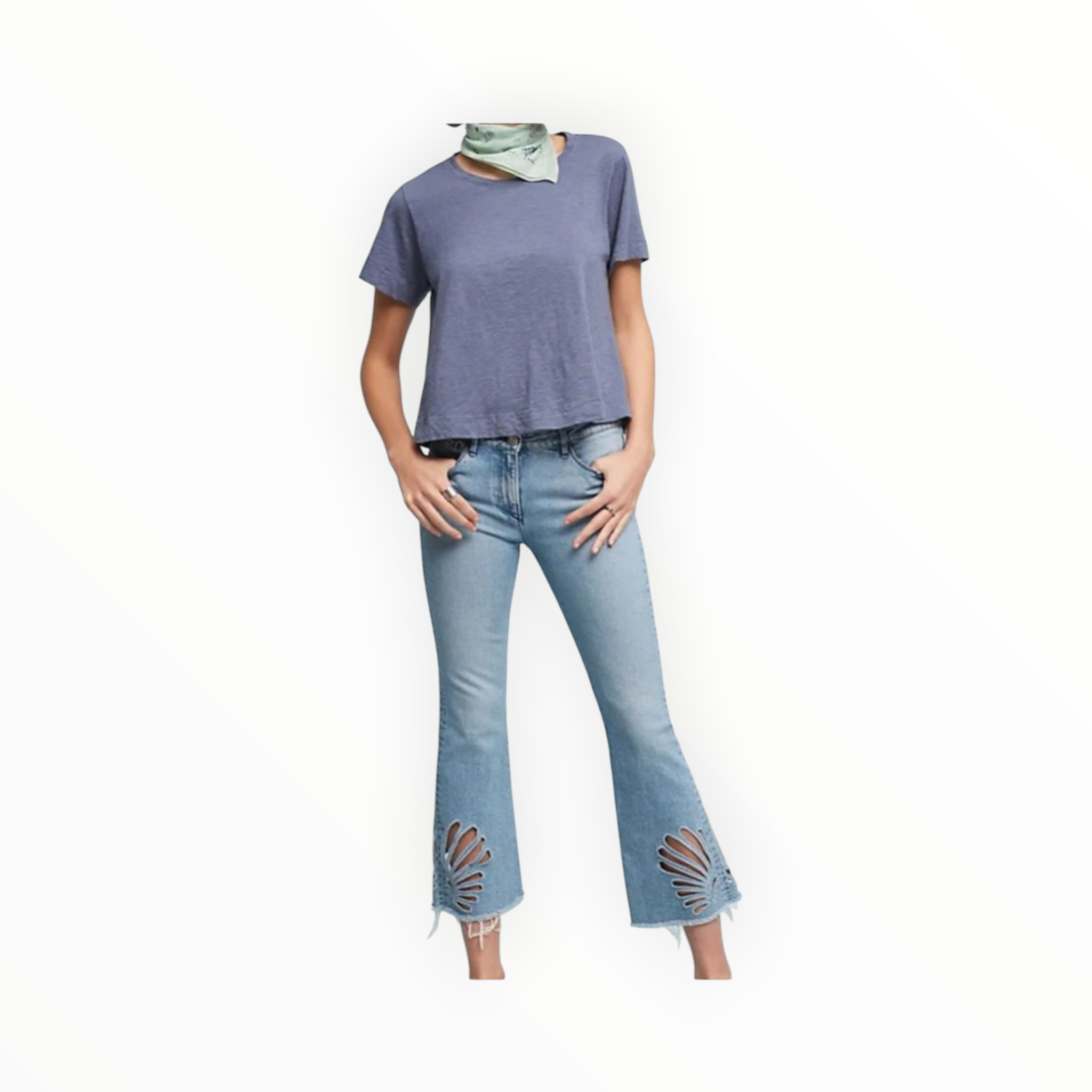 3x1 Freja Crop Bell Jeans - Elkhorn