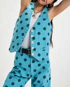 SZ Blockprints Polka Dot Suit Vest - Blue