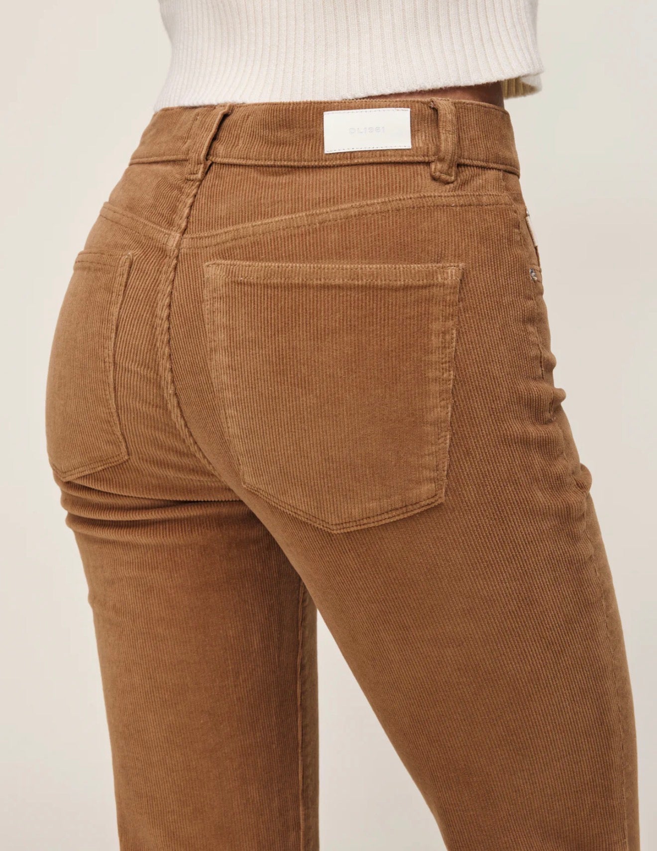 DL1961 Bridget Boot High Rise Instasculpt Crop - Teakwood Corduroy