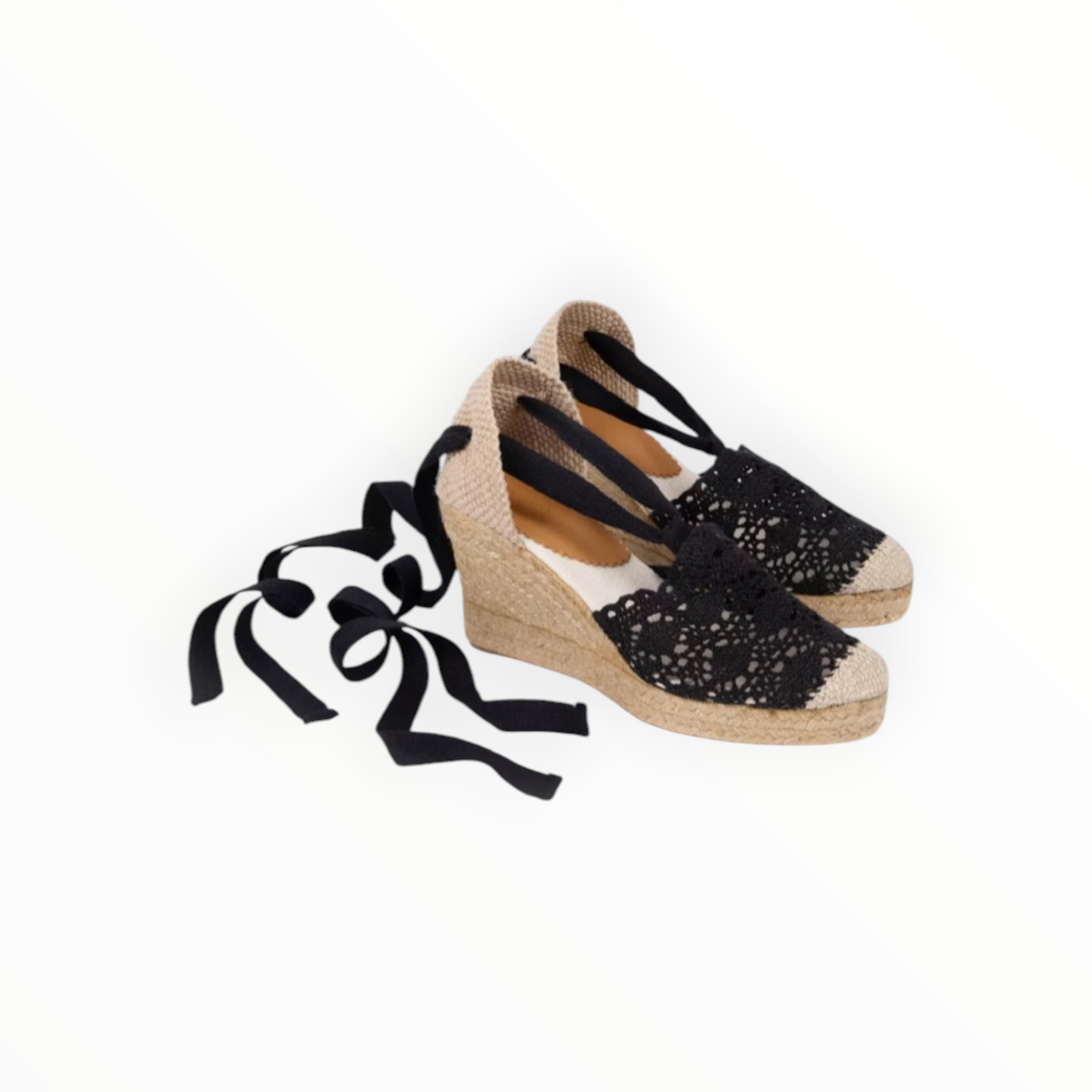 Penelope Chilvers Valencia Lace Espadrille - Black