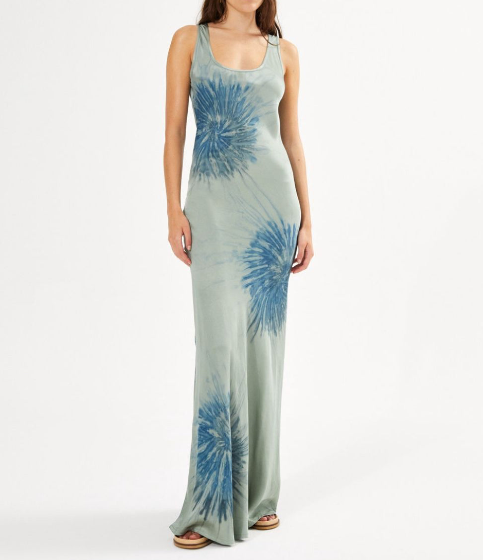 Rabens Saloner Lavan Cartwheel Bias Dress - Ocean Combo