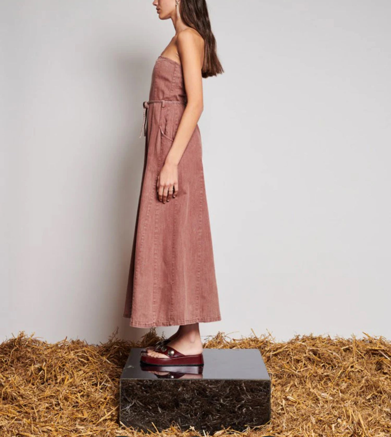 Ghospell Britt Denim Midi Dress