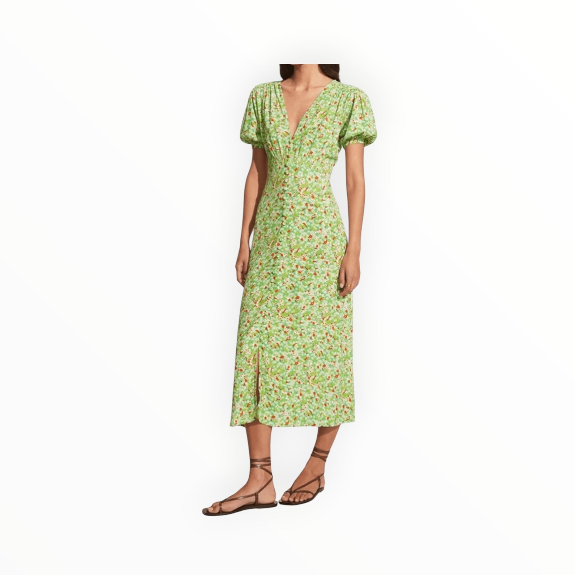 Faithful The Brand Bellavista Dress - Lou Floral Print Green