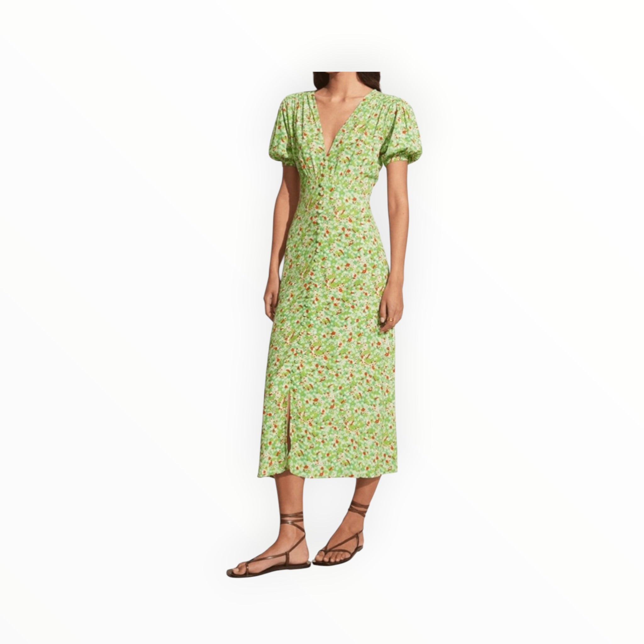 Faithful The Brand Bellavista Dress - Lou Floral Print Green