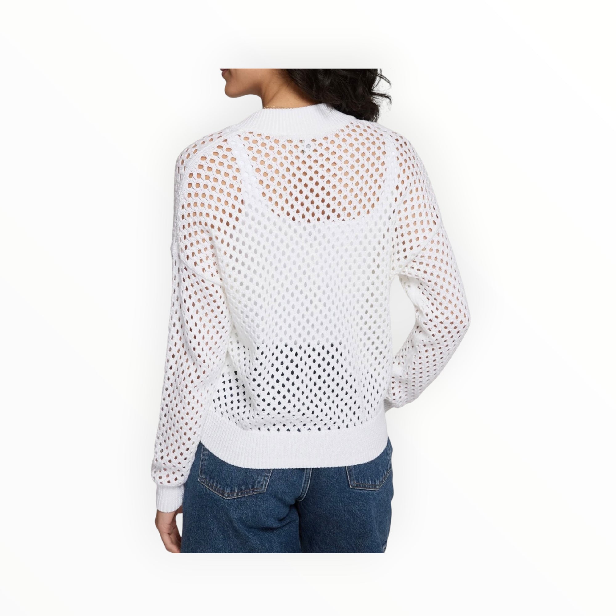 Autumn Cashmere Mesh Bomber - Bleach White