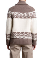 Pharaoh Lawrie Cardigan in Wool Cashmere - Mink/Ivory