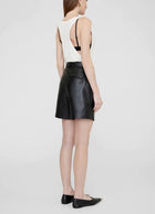 Anine Bing Carmen Short - Black Recycled Leather