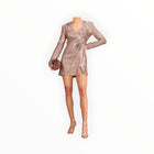 Jonathan Simkhai Monty Hammered Sequin Blazer Mini Dress - Latte