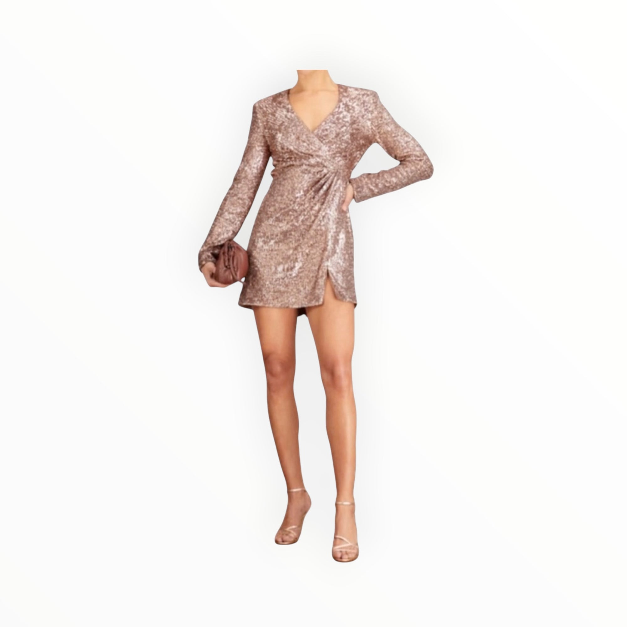 Jonathan Simkhai Monty Hammered Sequin Blazer Mini Dress - Latte