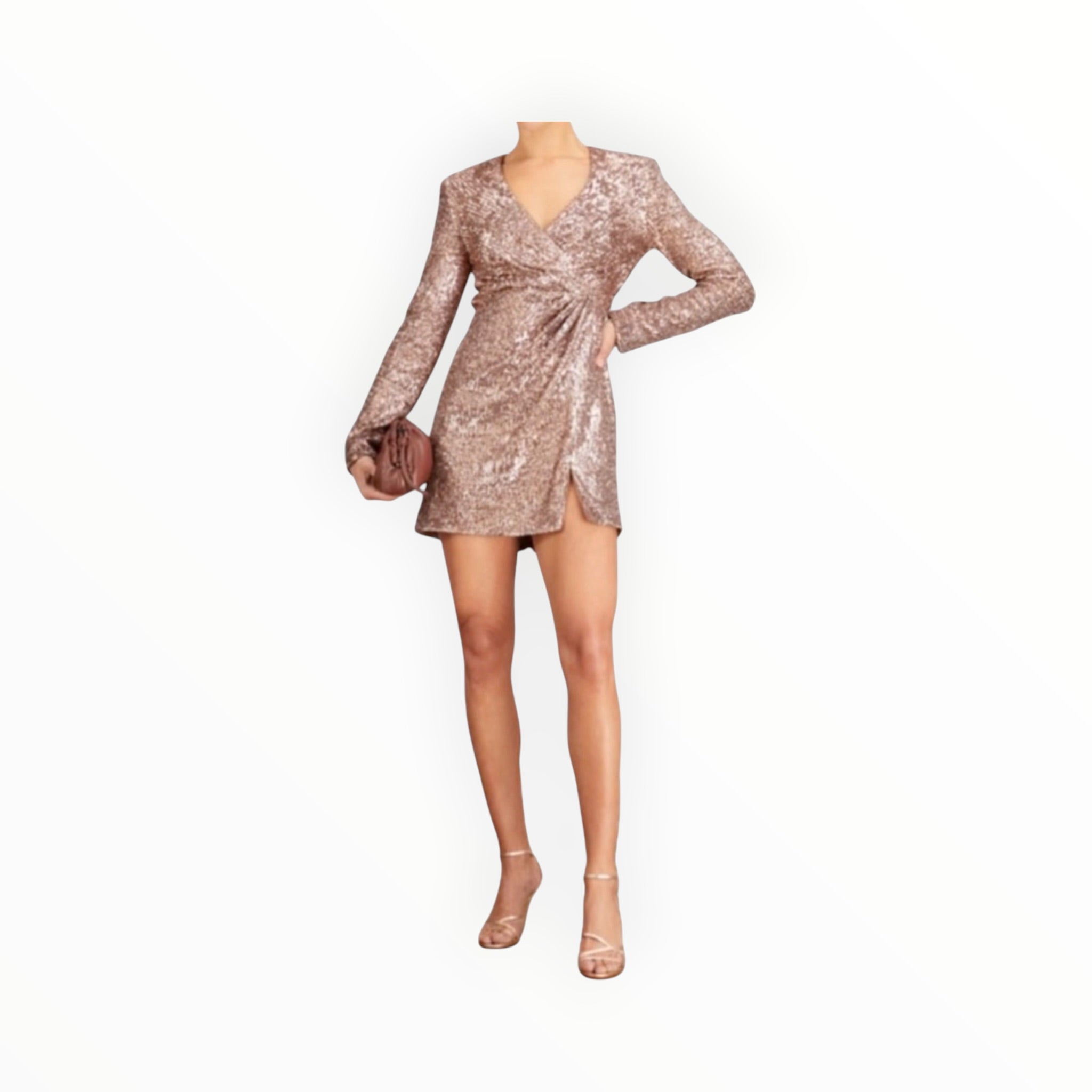 Jonathan Simkhai Monty Hammered Sequin Blazer Mini Dress - Latte