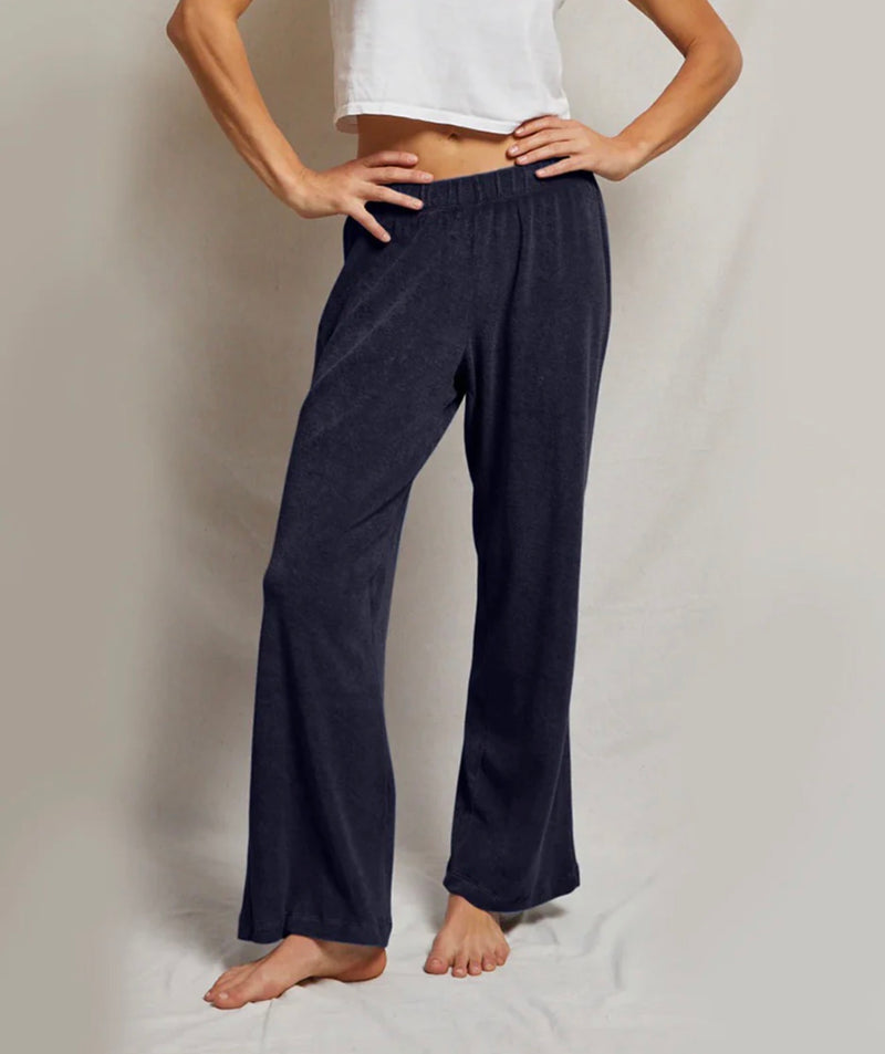 perfectwhitetee Katie Loop Terry Pants - Navy