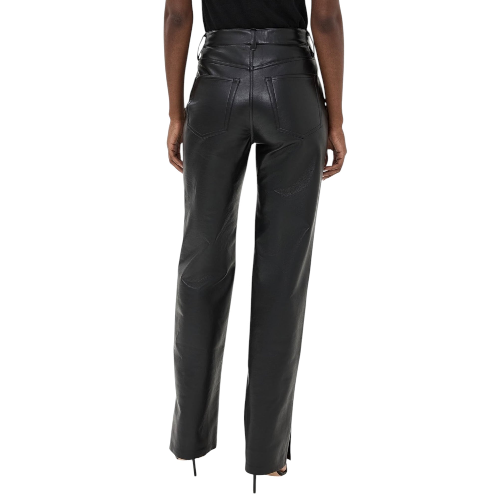 Anine Bing Roy Recycled Leather Pants - Black