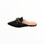 Pretty Ballerinas Overside Chain Leather Mules - Black