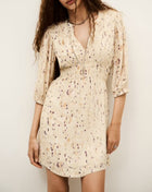 ba&sh Kanissa Short Printed Dress - Beige