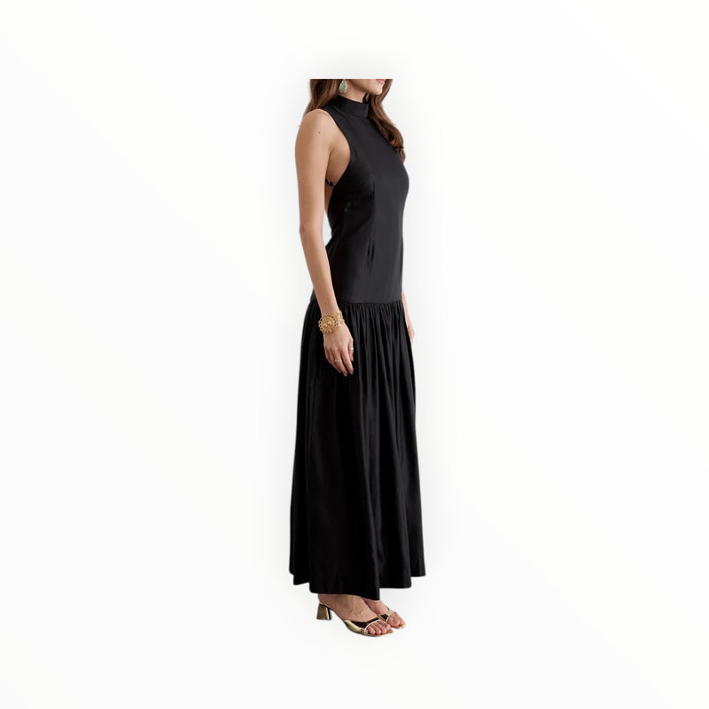 AQUA BLÚ Alina Maxi Dress - Foncé