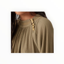 ba&sh Neil Long Sleeve Blouse - Khaki
