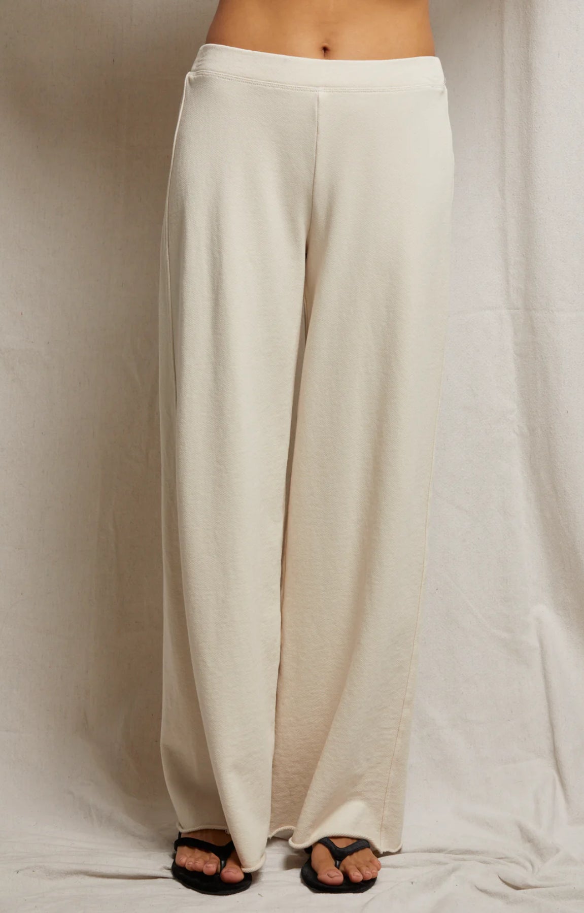 perfectwhitetee French Terry Wide Leg Trousers - Amber