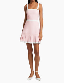 alice + olivia Clarine Pleated Minidress - Shell Pink