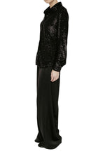 Amanda Maria Sequin Button Down - Black