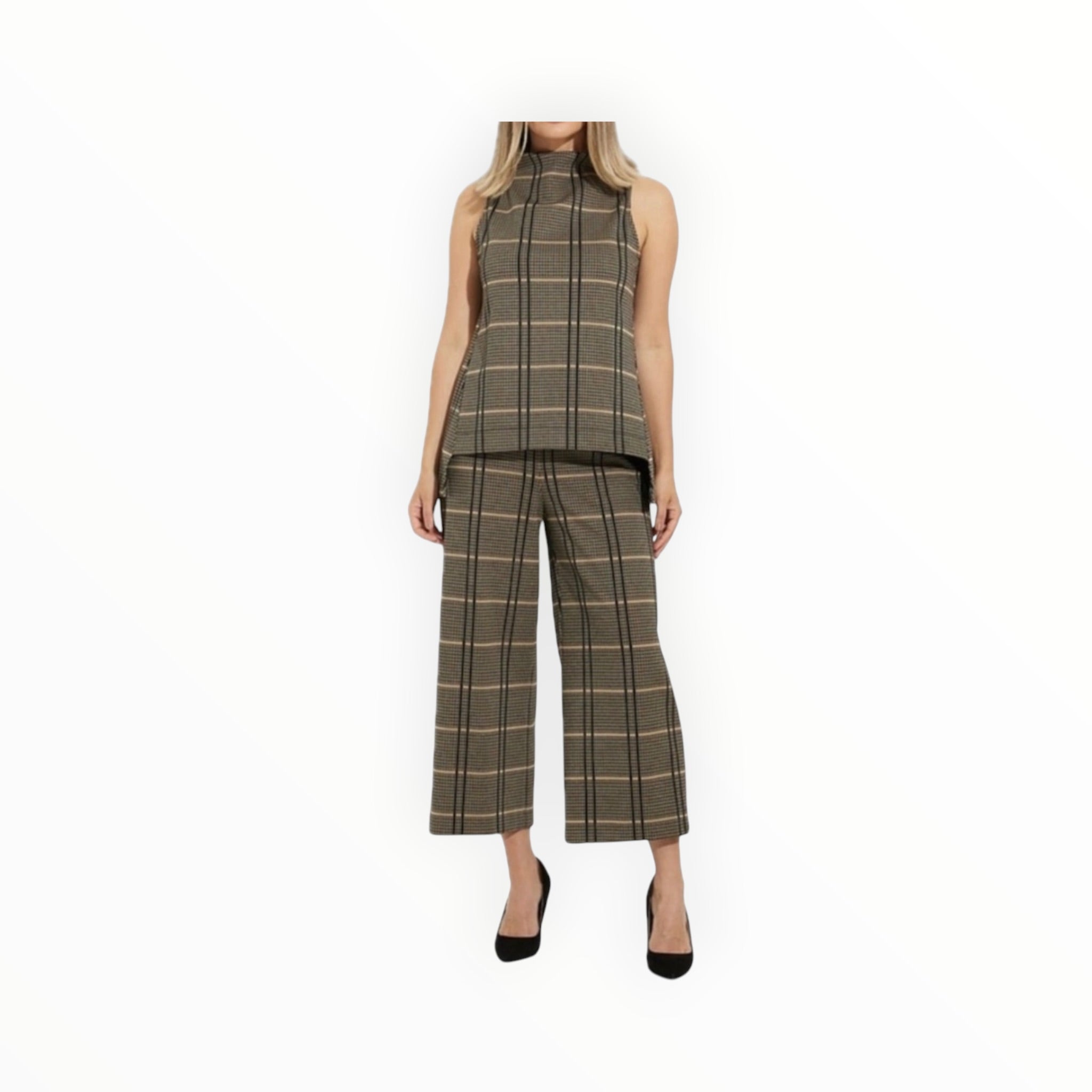 Joseph Ribkoff Sleeveless Plaid Top