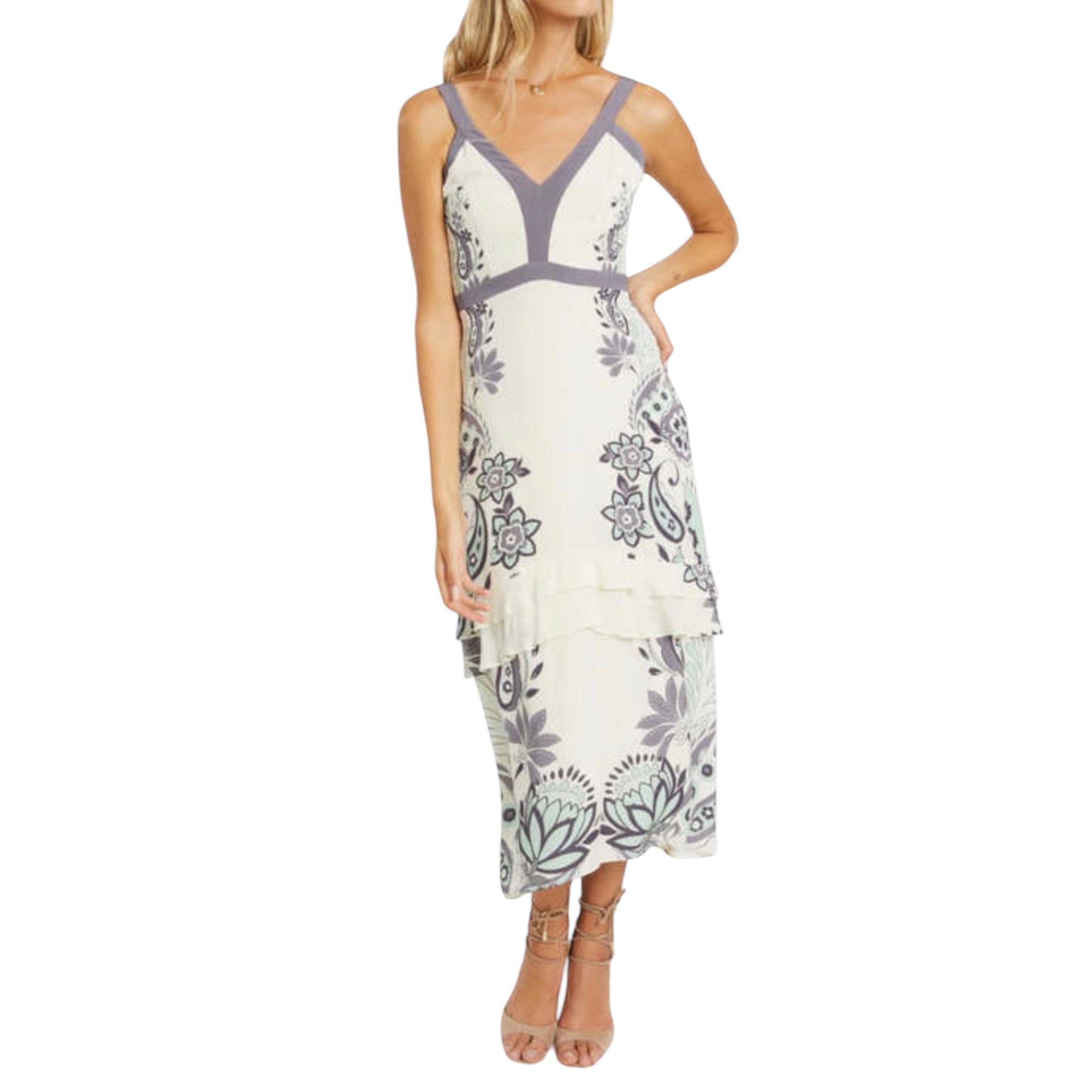 Caballero Sana Dress - Ivory Protea Paisley