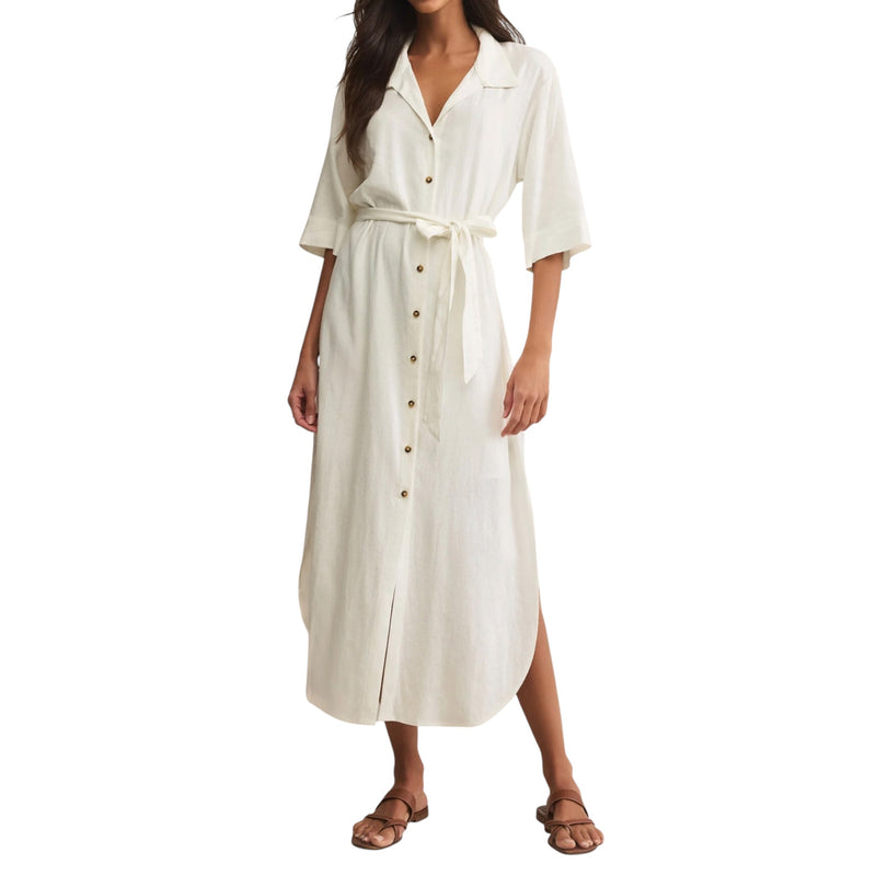 Z Supply Brise Linen Midi Dress - White