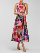 Kay Unger Tessa Tea Length Dress - Sunflower Multi