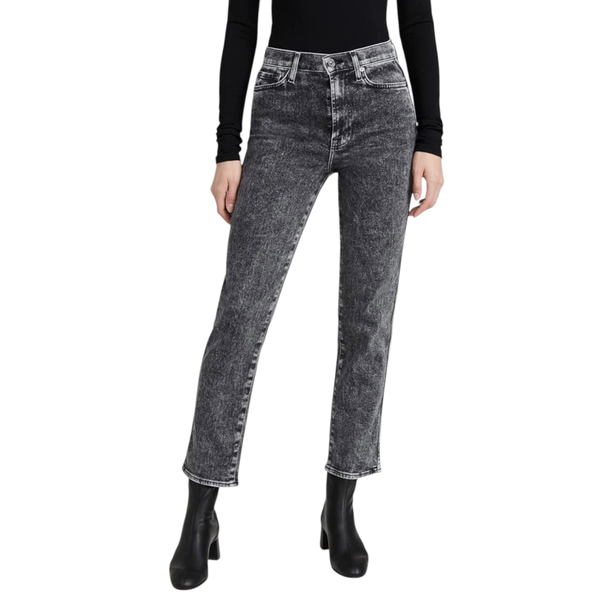 7 For All Mankind Luxe Vintage High Rise Cropped Straight - Felix