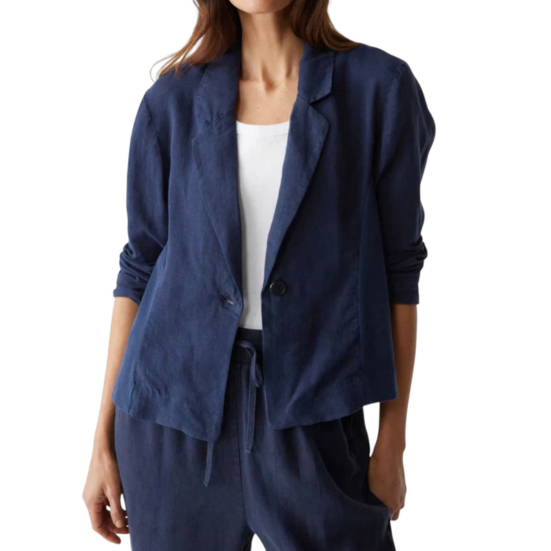 Michael Stars Pearson Ribbed Mixed Blazer - Nocturnal