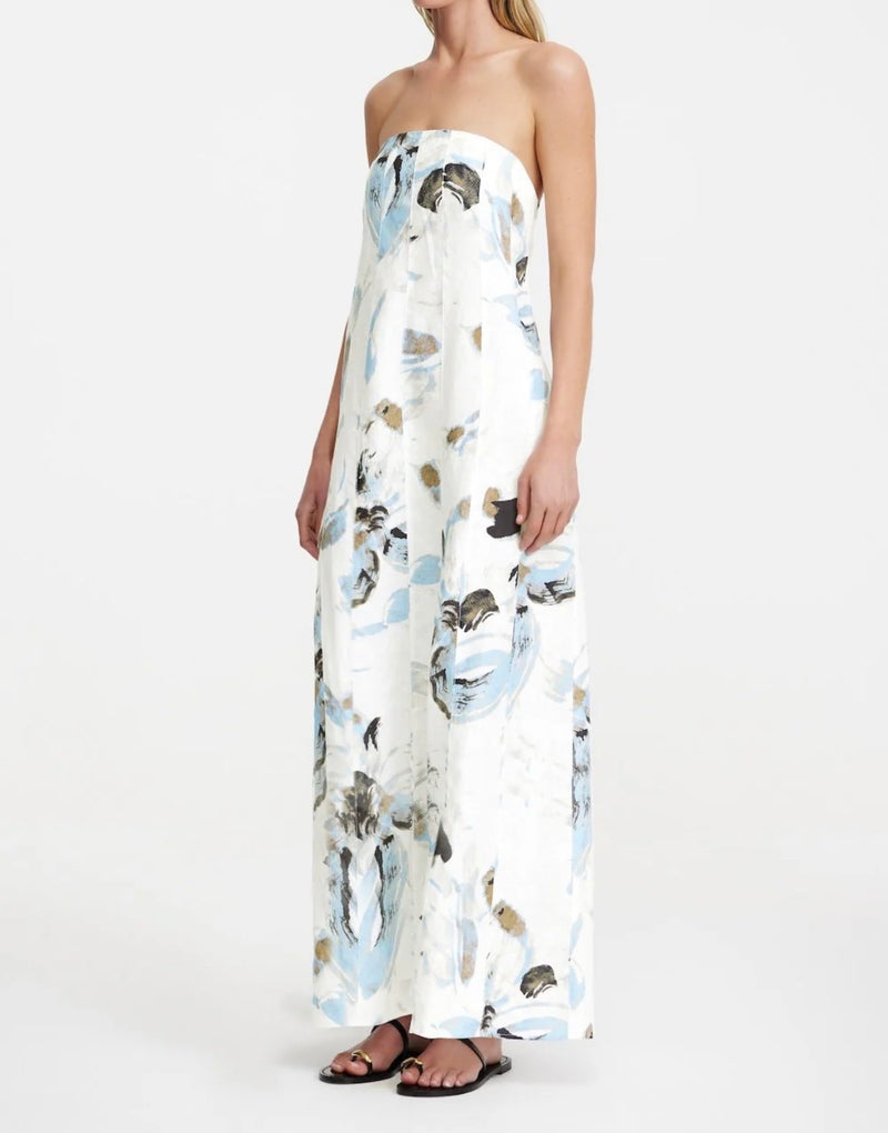 Significant Other Rosalie Floral Cotton Strapless Maxi Dress - Magnolia