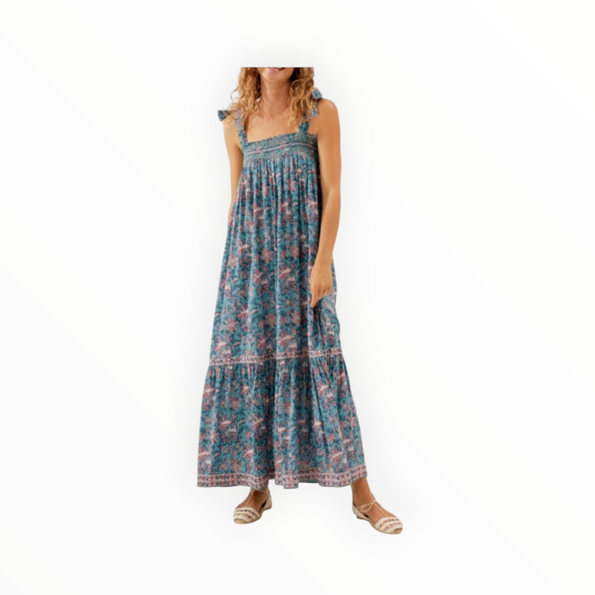 Louise Misha Marcelette Dress - Teal Garden of Eden