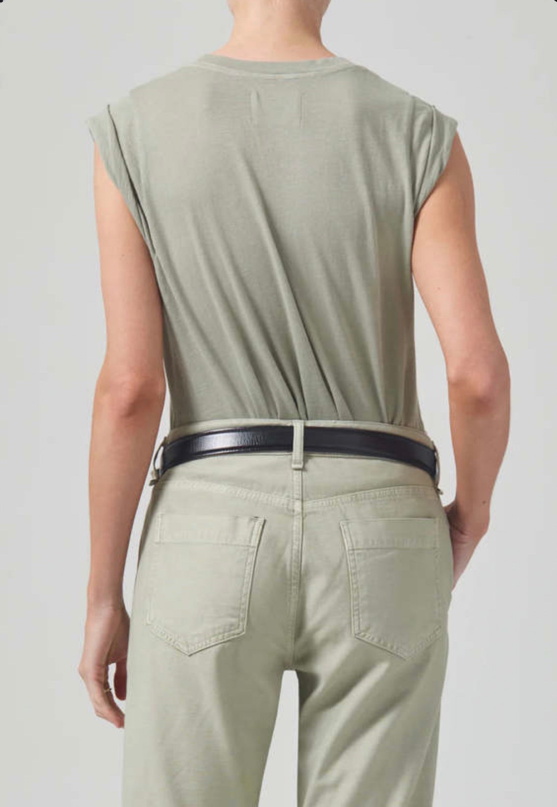 Citizens of Humanity Kelly Roll Sleeve Tee - Spring Moss