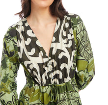 Fifteen Twenty Nicki Tiered Ruffle Hem Dress - Rainforest Print