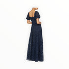 THEIA Dominique Puff Sleeve Gown - Odessey Grey