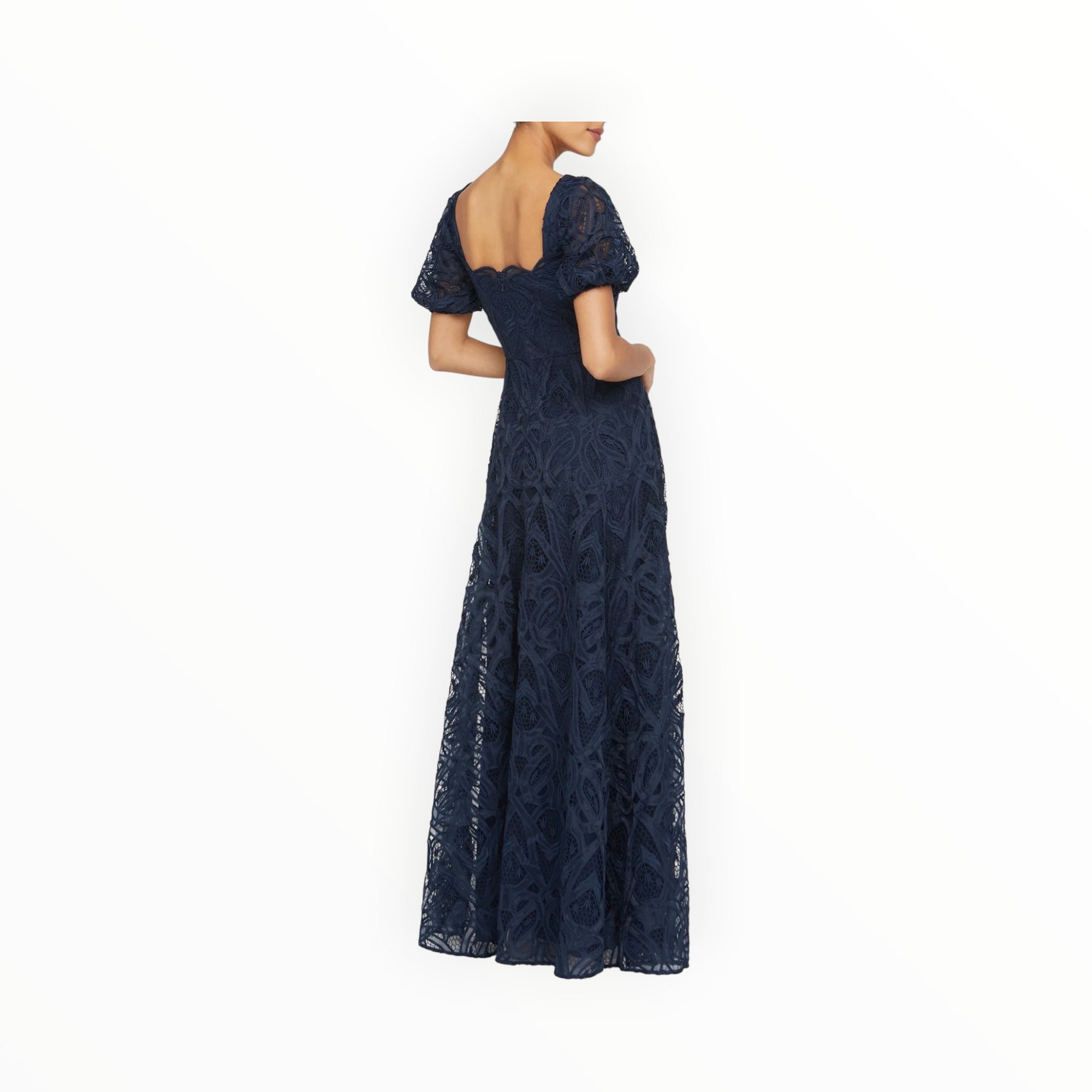 THEIA Dominique Puff Sleeve Gown - Odessey Grey