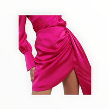 SIMKHAI Mae Draped Satin Mini Skirt - Bougainvillea