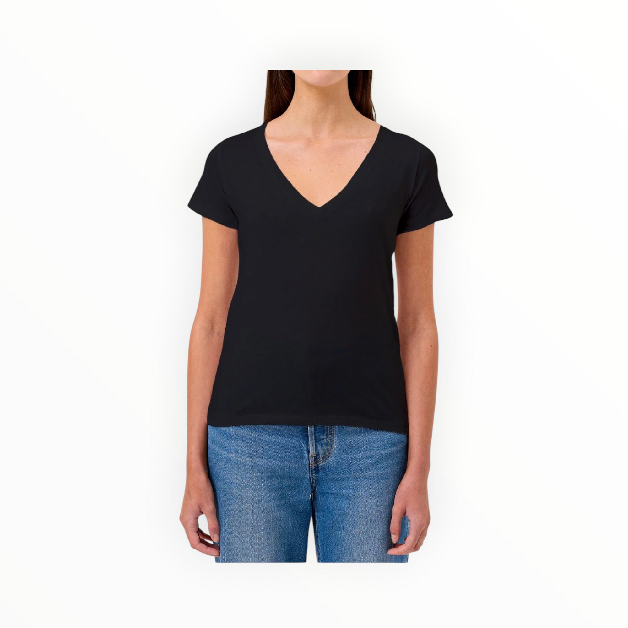 Goldie LeWinter Cleo V Neck Tee - Black