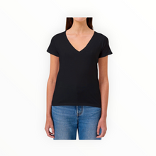 Goldie LeWinter Cleo V Neck Tee - Black