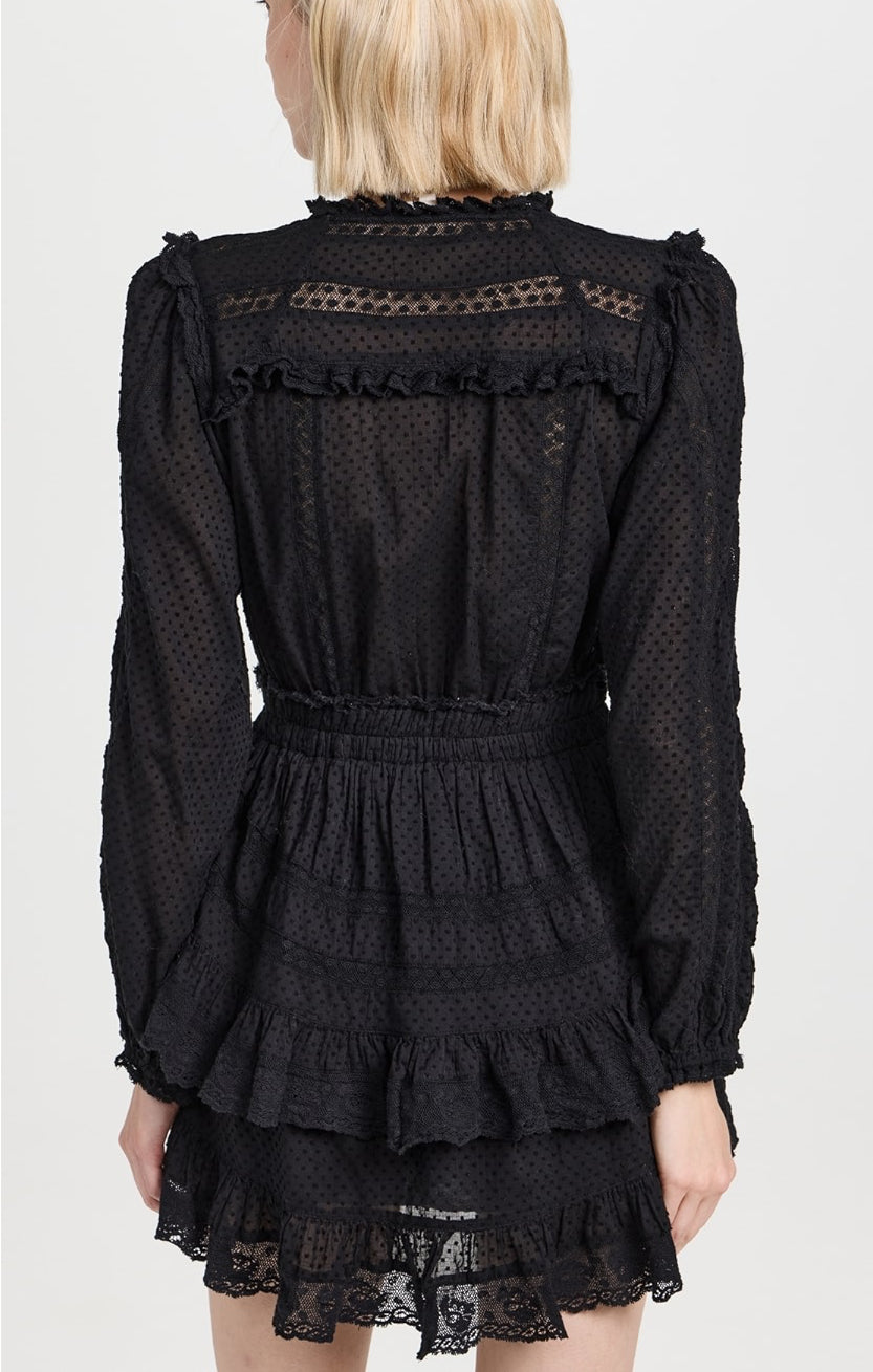 LoveShackFancy Milena Dress - Black