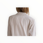 Raquel Allegra Cotton Tickling Stripe Double Breasted Blazer