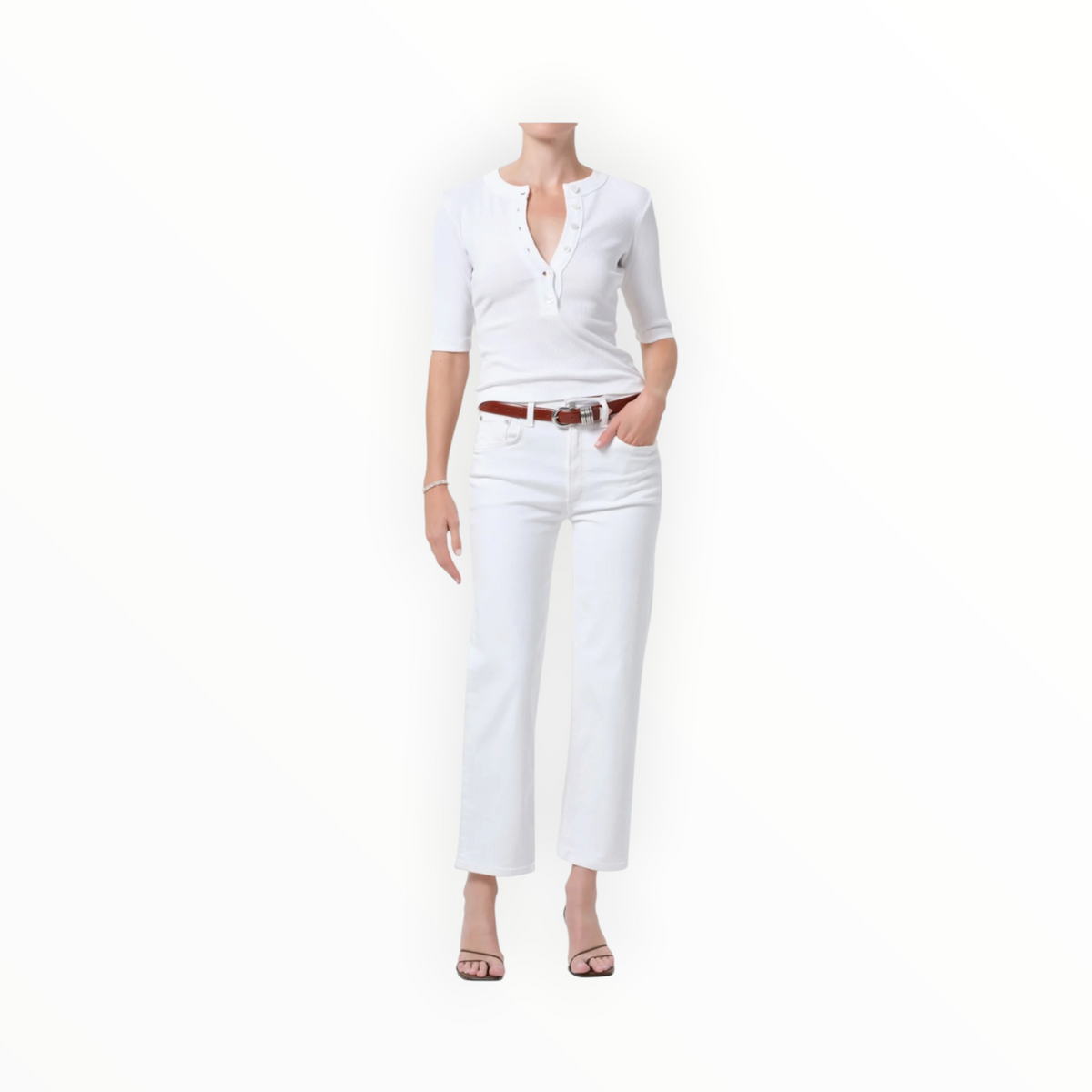 Citizens of Humanity Palma Straight W/Clean Hem - Soft White