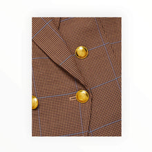 A.L.C. Chelsea Plaid Double-Breasted Blazer - Chestnut Multi