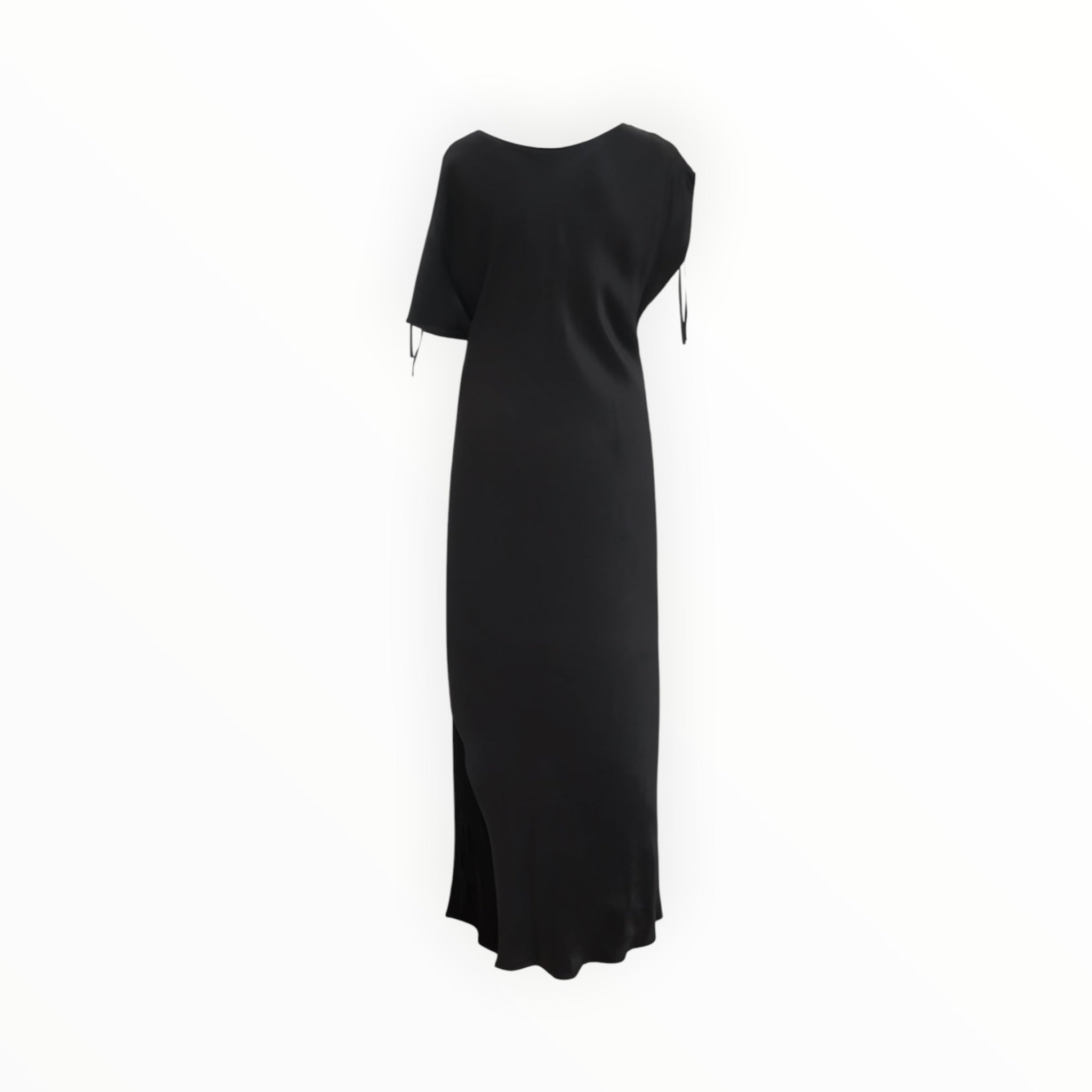 Gold Hawk Silvia Ruched Silk Dress - Black