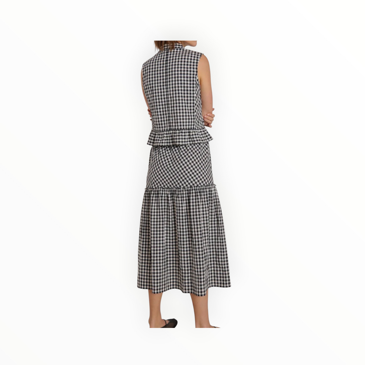 Nation Ltd Dana Tank - Black Cream Gingham